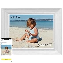 Aura Mason WiFi Digital Picture Frame | Wirecutters Best Digital Frame for Gifting | Send Photos from Your Phone | Quick, Easy Setup in Aura App | Free Unlimited Storage | White