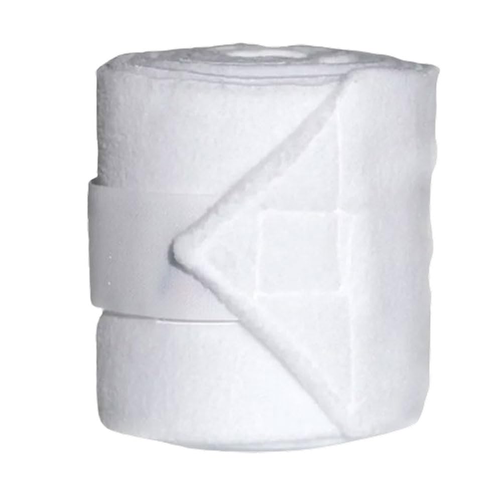 Wire Horse Fleece Polo Wraps Bandages Set of 4 (White)