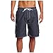 Short de sport pour homme - Coutures matelassées - Coupe droite - Coupe droite - Avec cordon de serrage - Plusieurs poches - Stretch - Short de course, gris, XXL
