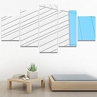 SIGNWIN 5 Panel Canvas Wall Art Modern Art Abstract Closeup Cool Line Minimalism Minimalist Multicolor for Home Decorations Ready to Hang - 60