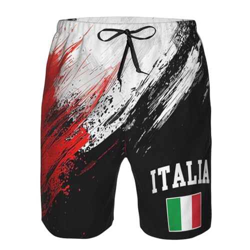 Italia Italy Italian Flag Mens Swim Trunks Board Shorts Quick Dry Mens Swimsuit,Summer Beach Short with Pockets2