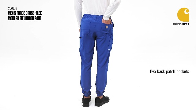 Carhartt Cross-Flex Men's Cargo Jogger Scrub Pant, Navy, S at