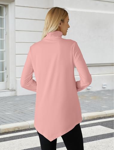 Image of JUSTFASHIONNOW Turtle Neck Shirts for Women Long Sleeve Fall Tunic Tops