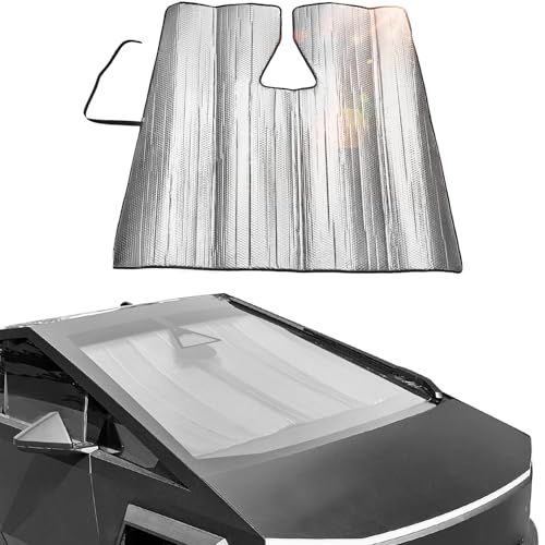 JOYTUTUS Windshield Sun Shade Compatible with Cybertruck 2023 2024 2025 2026 Accessories Car Sun Visor Shade Sunshade for Car Front Windows Windshield Foldable Windshield Cover Sun Shade Shield