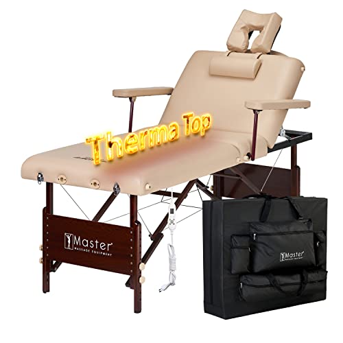 Master Massage Del Ray™ Salon Chaise de Massage Mobile avec lit de beauté et canapé Chauffant Beige Therma-Top 71 cm