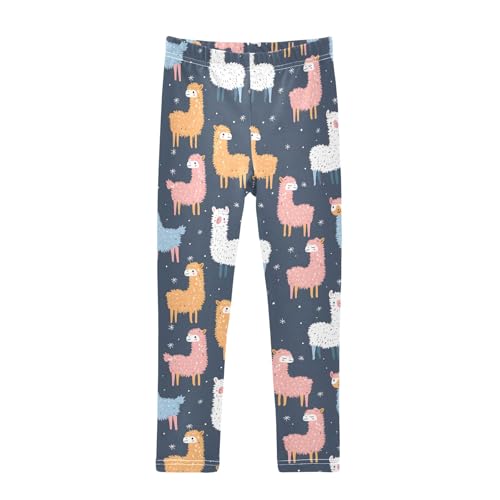 Colorful Cute Alpacas X Girls Leggings Athletic Pants Tights Stretch Bottom