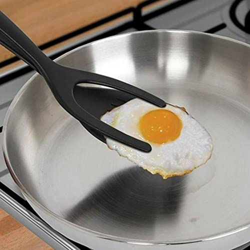 Jiakalamo 1Pc Grip and Flip Tongs Spatula,2 in 1 Fried Grip Flip Tongs