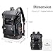 CHAO RAN Leather Laptop Backpack for Men, Vintage Black Work Knapsack Large Travel Waterproof Bags 16inch Laptop For Commute Casual Business(Black)