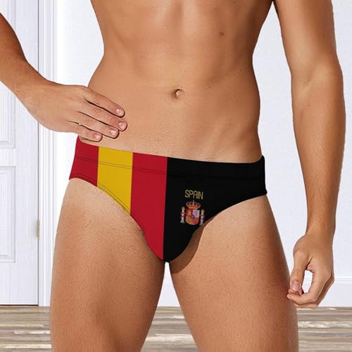 Spanish Flag Mens Swim Briefs Bathing Suit Quick Dry Bikini Underwear Trunks Swimsuit Pool Beach4