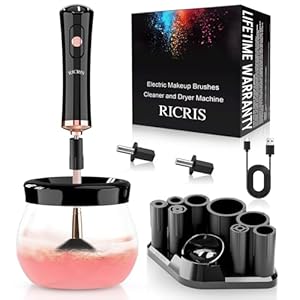 Electric Makeup Brush Cleaner and Dryer Machine – Super Fast Clean and Dry Make Up Brushes – Automatic Cosmetic Brush Spinner Washer Tools
