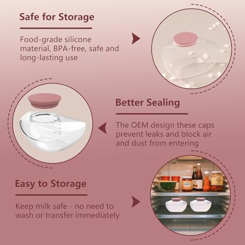 Image of 4pcs Red Storage Bottle Lip Compatible with Momcozy M9 Wearable Breast Pump, Food-Grade Silicone, BPA Free, Sealing Caps, No-Leakage, M9 Mobile Flow Breast Pump Replacement Parts