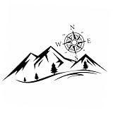 FIXOSHEE 2個 マウンテンコンパスステッカー 車用サイドデカール 防水耐久素材 車体装飾用 簡単貼付け 剥がし 車外アクセサリー