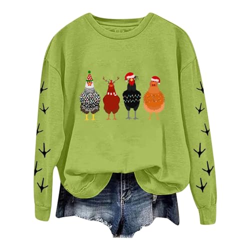 Weihnachts Sweatshirt Für Damen Übergröße Langarmshirt Mit...