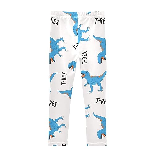 T-rex Dinosaur Girls' Leggings Toddler Doodles Cute Animal Pattern Kids Yoga Pants Dance Active Tights 5T Multi2