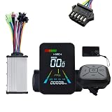 Wzxksoac Pantalla LCD NFC para Bicicleta Eléctrica, Patinete Eléctrico, Velocímetro A Color NFC, Controlador UART de 24 V/36 V/48 V/60 V+36 V/48 V, 350 W, SM5PIN