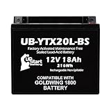 UB-YTX20L-BS Battery Replacement for 2003 Honda GL1800 Gold Wing 1800 CC Motorcycle - Factory Activated, Maintenance Free, Motorcycle Battery - 12V, 18AH, UpStart Battery Brand
