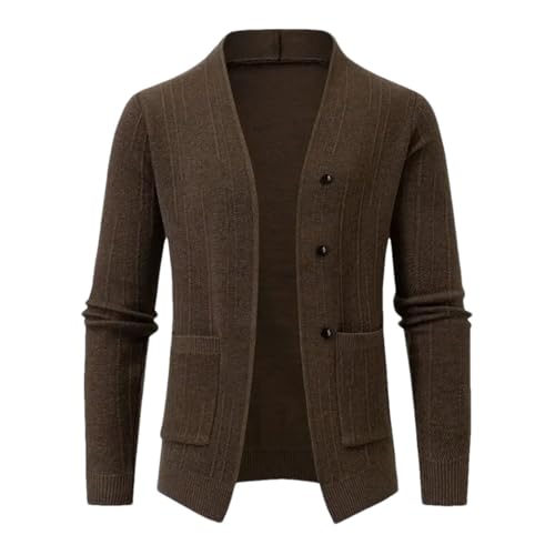 Men's Cardigan Sweater Solid Color Long Sleeve Slim Fit Casual Knit Cardigans Tops