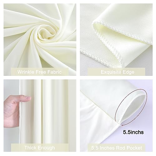 Image of 40x10ft Ivory Backdrop Curtain for Wedding Parties Wrinkle Free Fabric Ivory Drapes Backdrop Decoration for Baby Shower Birthday Photography Decoration 8 Panels, 5ft x 10ft