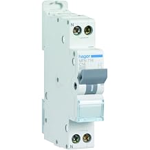 Hager Circuit Breaker 16 A 3 KA Curve C Phase Neutral with Screws
