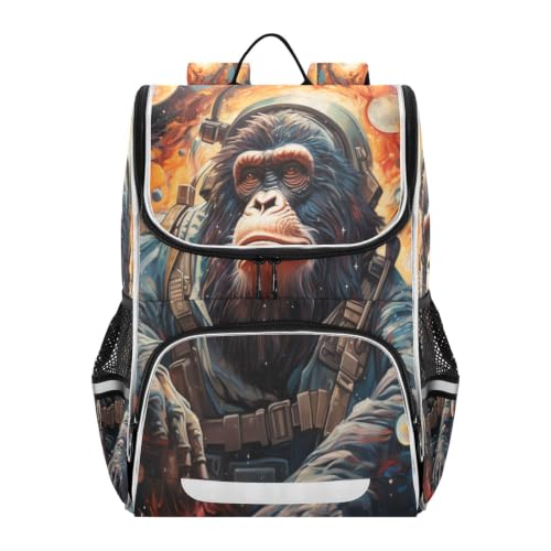 Sac à dos scolaire fille et garçon grand volume motif gorille