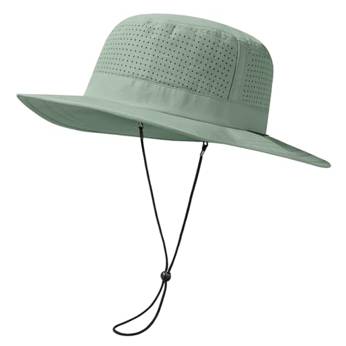Image of UPF 50+ Bucket Sun Hat with Laser Perforated Mesh Cooling Adjustable Breathable Lightweight for Outdoor Men Women