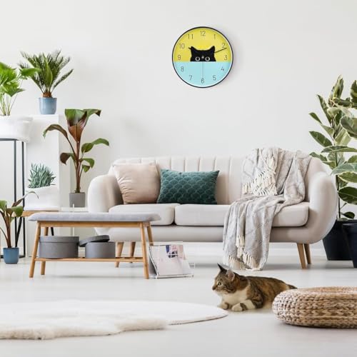Image of Wall Clock 12 inch Silent Quartz Decorative Wall Clock Non-Ticking Classic Digital Clock Battery Operated Round Easy to Read Handheld Complete Home /Kitchen /Bedroom (457)