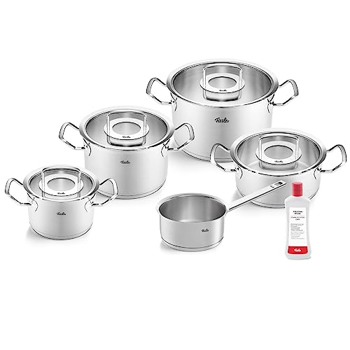 Fissler Original-Profi Collection/Edelstahl-Kochtopfset, 5-teilig, inkl. Glas-Deckel + Gratis Edelstahlpflege - Induktion