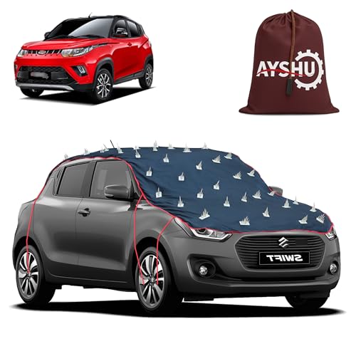 Image of AYSHU Water-Resistant Spike Car Cover for Mahindra KUV100 NXT - Protects from Dogs, Monkeys, Dust, Sunlight & UV - Full Roof Universal Fit