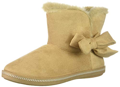 Skechers Women's Cozy Campfire-Microfiber Slipper Boot with Bow, Light Gray, 6 M US