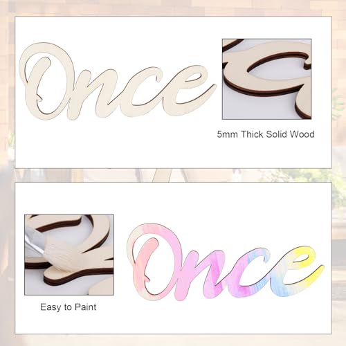 Vinilo decorativo letras Once Upon a Time beige madera miniatura 3