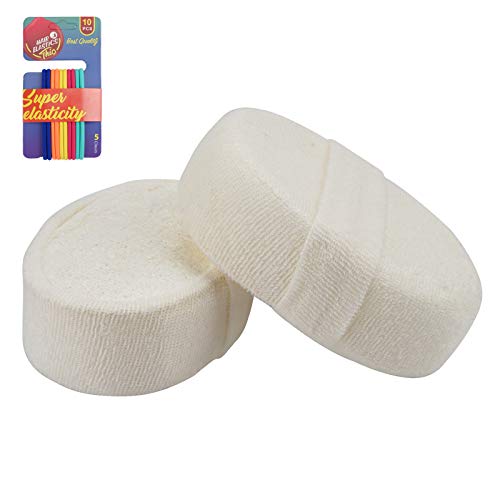 Esponja de lufa natural, 2 piezas, suave exfoliante para la ducha, esponja de lufa para eliminar la piel muerta (blanco) Cover