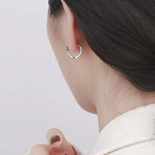 Pendientes de aro con circón verde en plata de ley 925 7