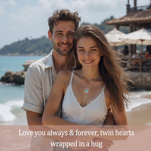Entwined Souls Necklace - Sterling Silver Double Heart Pendant | Engraved 'I Love You Always and Forever' | Gift for Couples, Anniversary, Wedding4