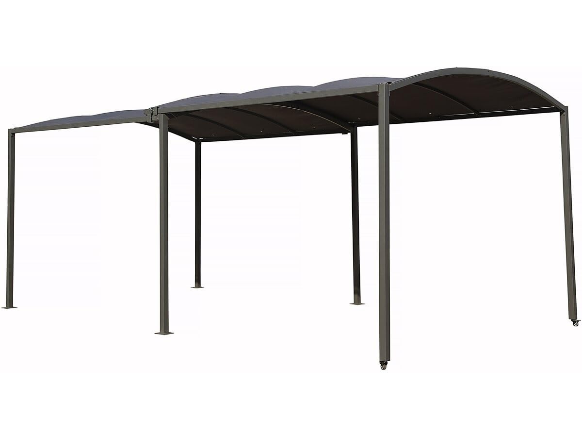 Carport en métal Extensible Mathis - 303/​566 x 295 x 240 cm - Gris
