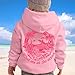 Pink Pink Hoodie,Meet Me at The Ocean Hoodie Girls Cute Preepy Graphic Sweatshirts Kids Clothes Y2K Tops with Pockets