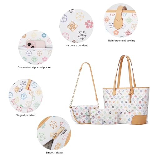 Image of Women Fashion Synthetic Leather Handbags Tote Bag Shoulder Bag Top Handle Satchel Purse Set