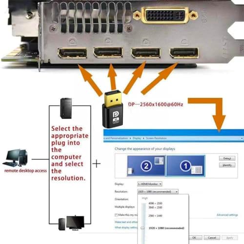 Image of 4K Displayport dp Dummy Plug Virtual Display Adapter EDID Headless Ghost Emulator Desktop Accessories for PC Graphics Video Card (Pack of 1)
