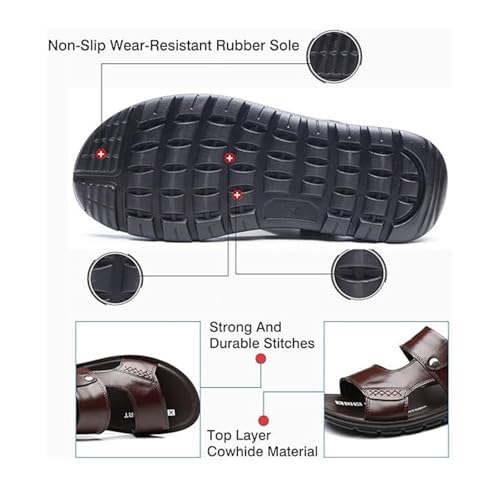 CLSQLXYJZC Summer Plus Size Sandals, Men's Slip on Breathable Open Toe Soft-Soled Beach Shoes with Arch Support, Lightweight Non-Slip Sports Flat Beach Shoes, for Hiking, Poolside Travel Camping3