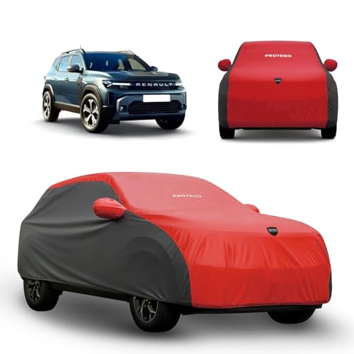 Image of PROTEGO Prime Series India's 1st Anti-Tear Car Cover for Renault Duster | Heavy-Duty, Custom Fit, All Weather Protection | 100% Waterproof, Windproof & Hail Resistant | 2-Year Warranty | Red + Black