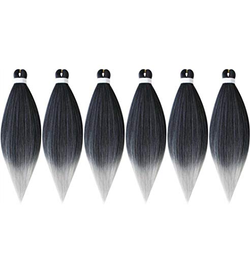 HEMDRE Pre-Stretched Braiding Hair Extensions 20" -6 Packs, Ombre Professional Crochet Braiding Hair, Yaki Synthetic Hair for Twist Hair Free Hot Water Setting(#3)