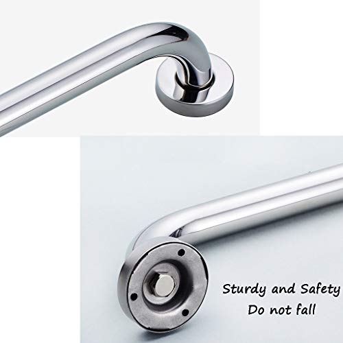 Syddp Grab Bar 304 Stainless Steel Grab Rails Anti-Slip Polished Chrome Safety Support Rail Elderly Handrails Disability Aid Hold For Toilet/Shower Bathroom(4 Sizes) Bath Grab Bar (Size : 35Cm) #TOP5