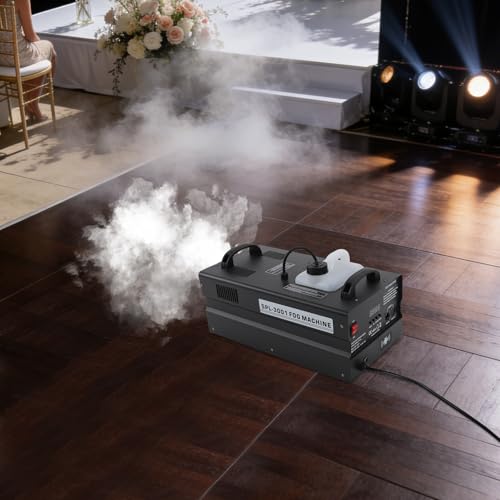 Máquina de humo portátil de 3000 W con control DMX512, panel y mando a distancia, tanque grande de 3 L, diseño fácil de rellenar para bodas, fiestas, discotecas, conciertos y Halloween, enchufe estadounidense, color negro miniatura 6
