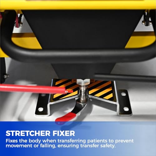 YUPINZHENAI Aluminum Alloy Automatic Loading Ambulance Stretcher, Medical Emergency Trolley,Capacity 440 lbs Lightweight Emergency Transportation Stretcher, Folding Ambulance Gurney Stretcher Bed