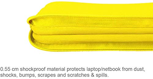Image of ARVOK Laptop Sleeve Ultra-Thin Case Water-Resistant Notebook Computer Pocket Tablet Briefcase Carrying Bag /Pouch Skin Cover for HP /Dell /Lenovo /Asus /Acer,Yellow,15inch