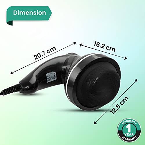 AGARO-Atom-Electric-Handheld-Full-Body-Massager-with-3-Massage-Heads-Variable-Speed-Settings-for-Pain-Relief-and-Relaxation-Back-Leg-Foot-Black