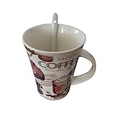cuchara de ceramica para cocina PERFECTO PARA CUALQUIER OCASIÓN : Esta taza es ideal para cumpleaños, Navidad, bodas y aniversarios, adecuado para que parejas jóvenes y mayores disfruten de su bebida caliente favorita de una forma muy única y especial.