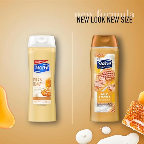 Suave Moisturizing Body Wash, with Milk & Honey and Vitamin E Extract, No Parabens, No Phtahaltes, 18 Oz Pack of 6 - Image 3