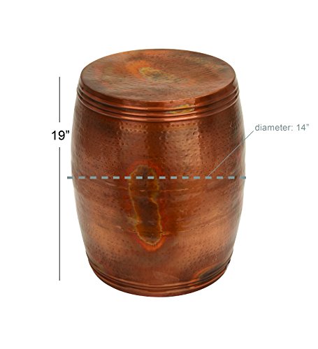 Image of Deco 79 Metal Stool, 19 by 14-Inch, Brown, (31332)