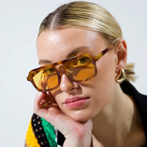 AIEYEZO Retro Square Sunglasses for Women Men Trendy Rectangle Aviator Sun Glasses Vintage 70s Shades2