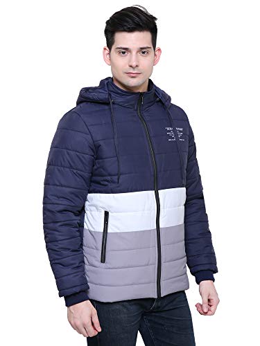 Image of Full Sleeve Nylon Quilted Hooded Jacket for Men
